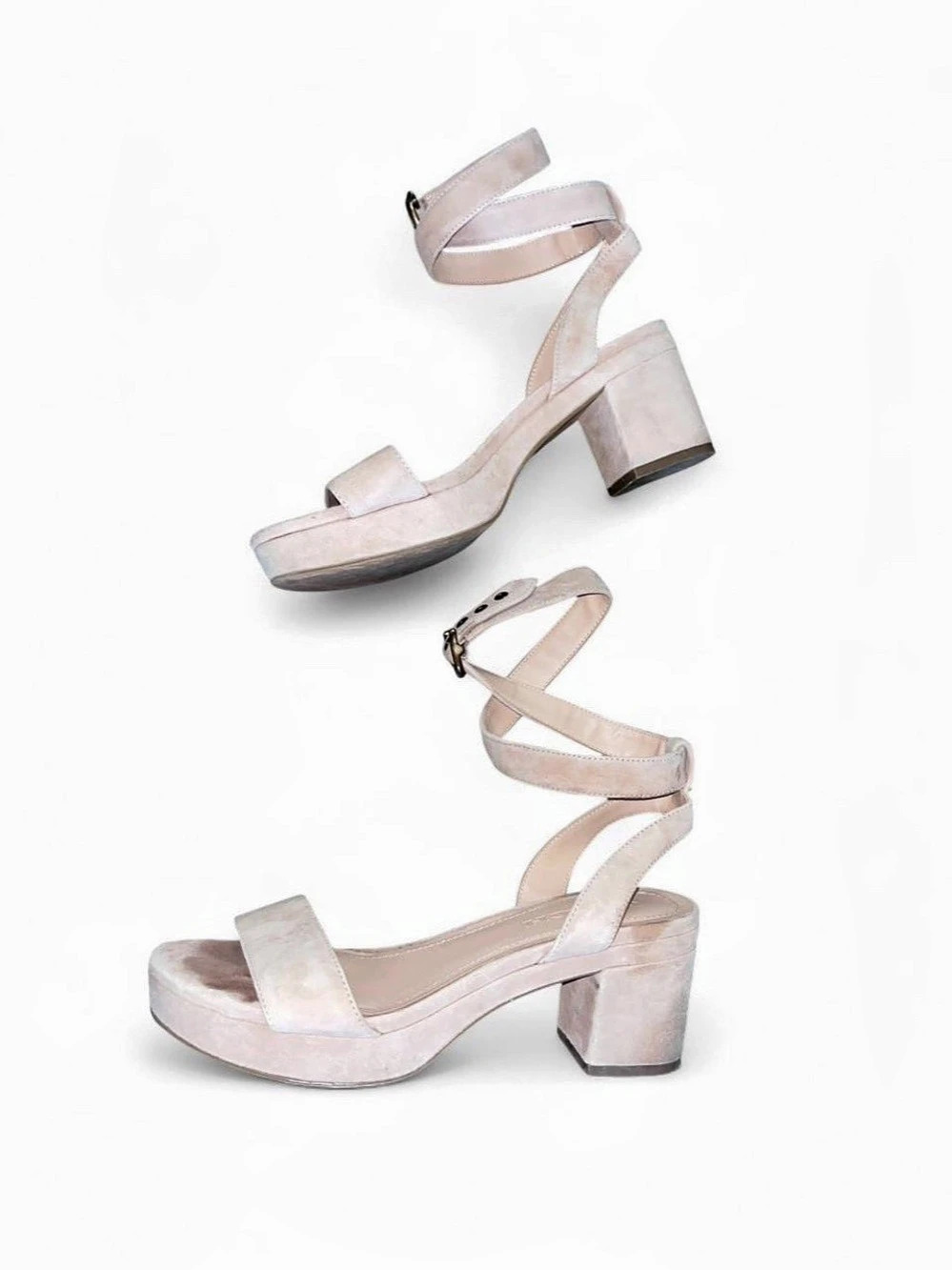 Coach Suede Ankle Strap Serena Heels in blush beige US 8B